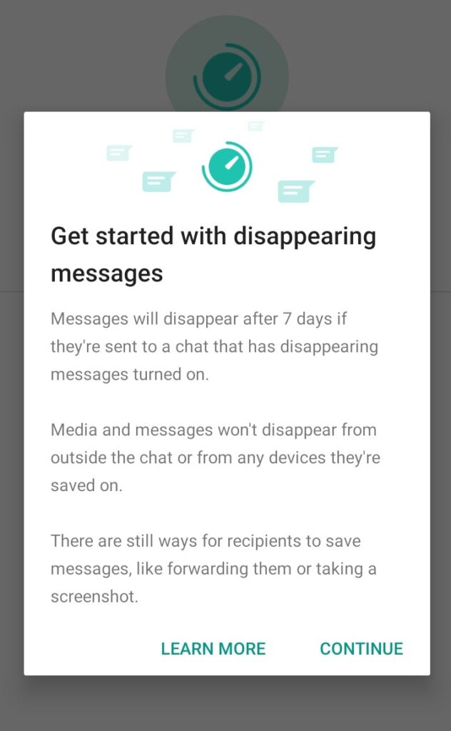 How to Enable Disappearing Message on WhatsApp 