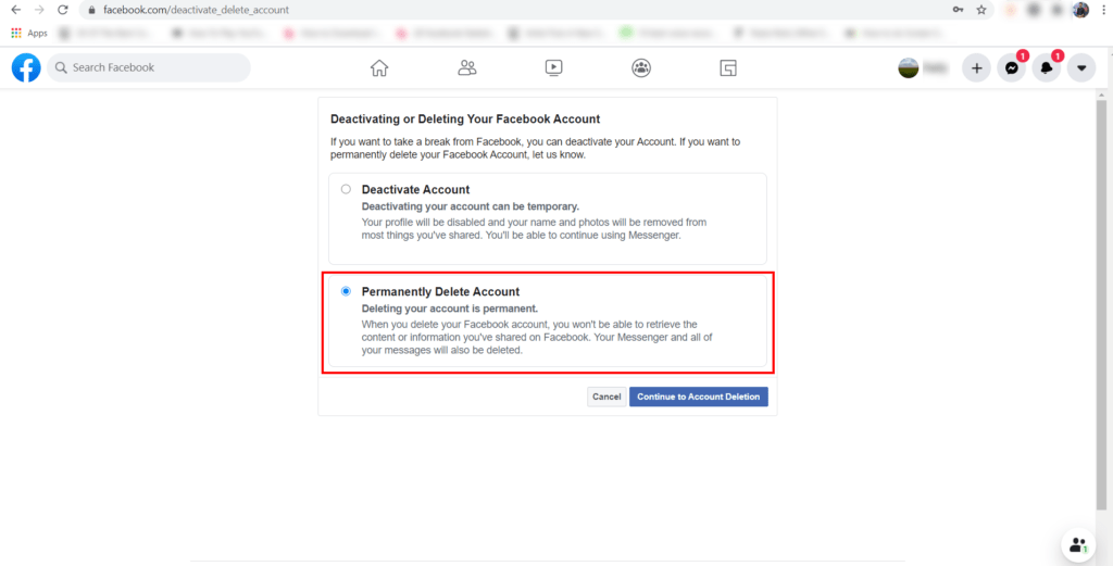 How to Delete FB Account Permanently on Mobile