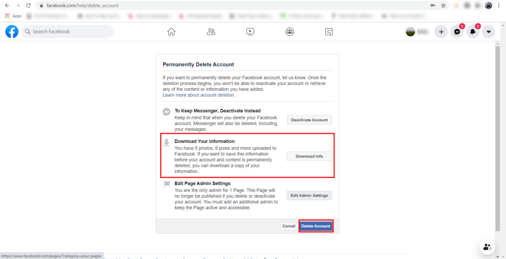 How to Delete FB Account Permanently on Mobile