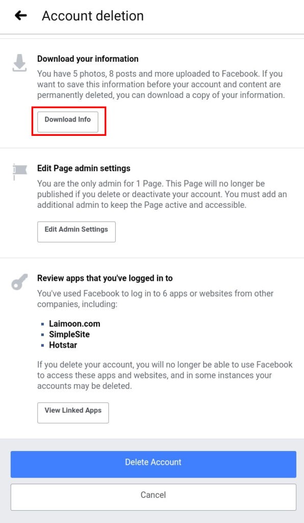 How to Delete FB Account Permanently on Mobile