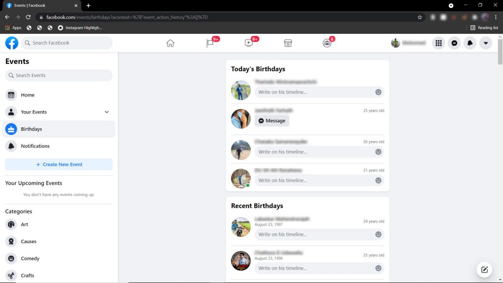 How to See Upcoming Birthdays on Facebook